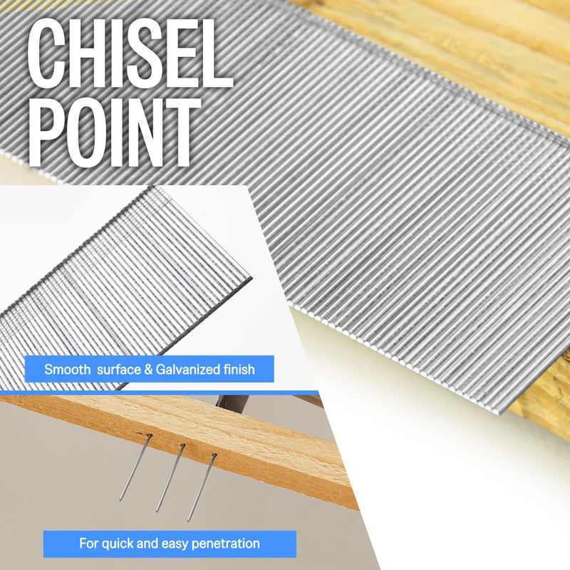 meite 1/2-Inch Brad Nails, 5,000 Count 18 Gauge 1/2" Galvanized Brad Nail F12 for Pneumatic, Electric Brad Nailer Gun (1 Box) - Image 3